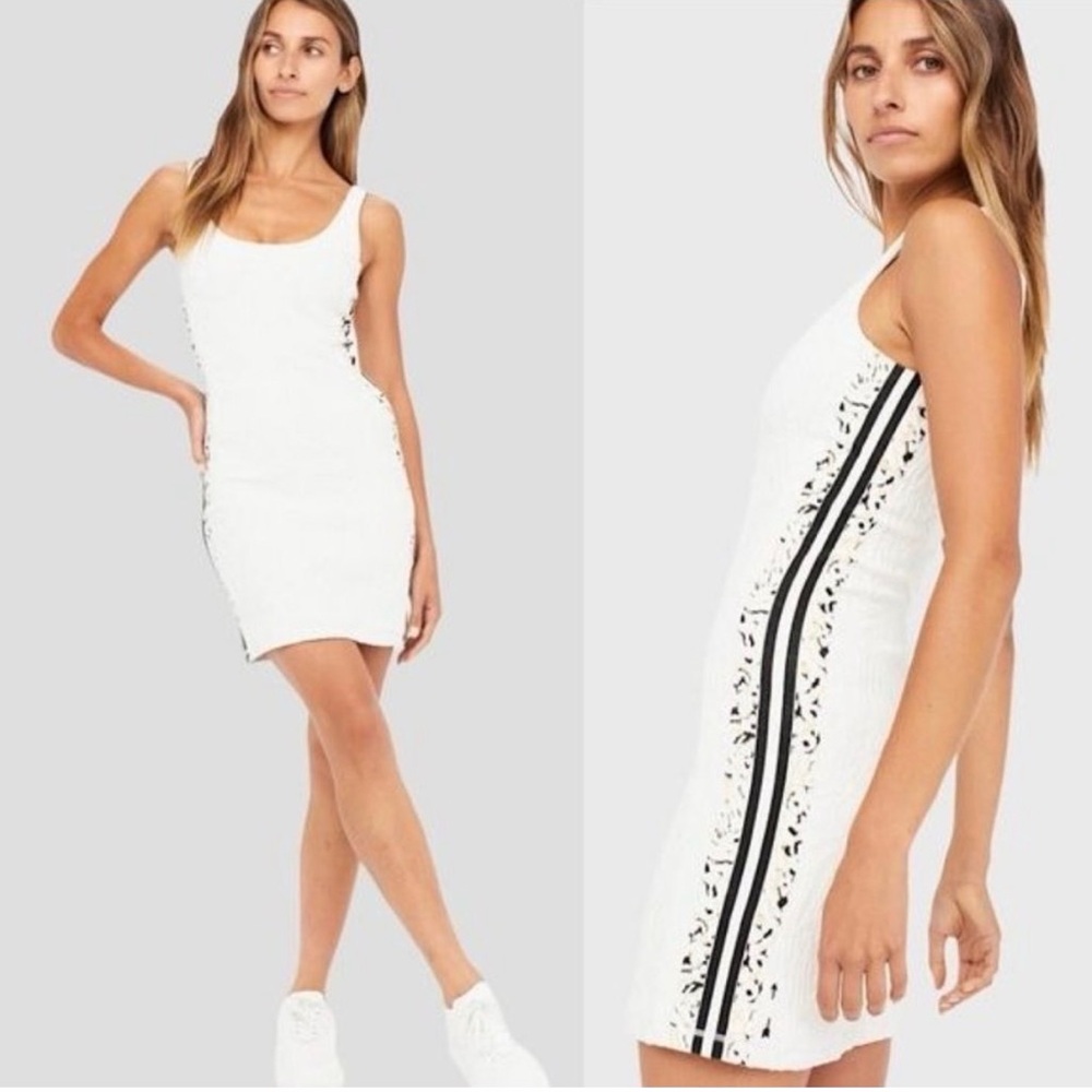 Anthropologie The Upside White embossed animal print Mini Dress